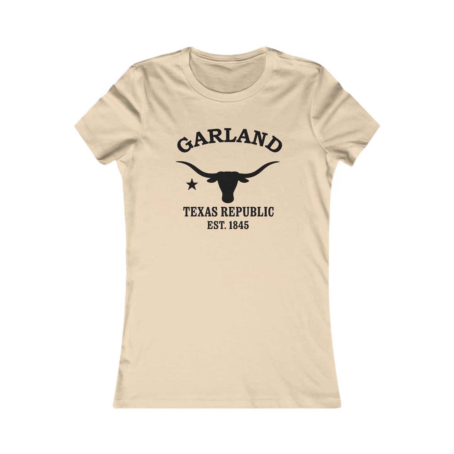 Garland Texas Ringspun Cotten Fitted Vintage Retro Womens Tee - Black Logo