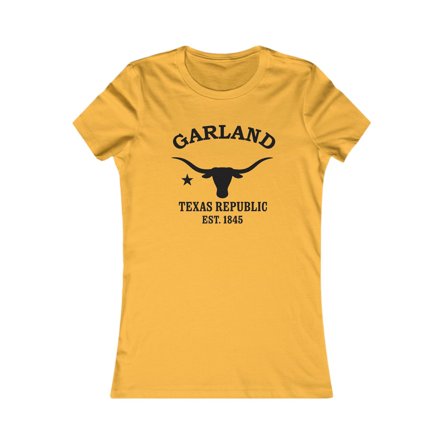 Garland Texas Ringspun Cotten Fitted Vintage Retro Womens Tee - Black Logo