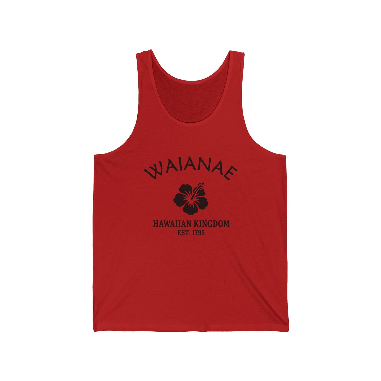 Waianae Hawaii Unisex Cotton Jersey Tank Top - Black Logo