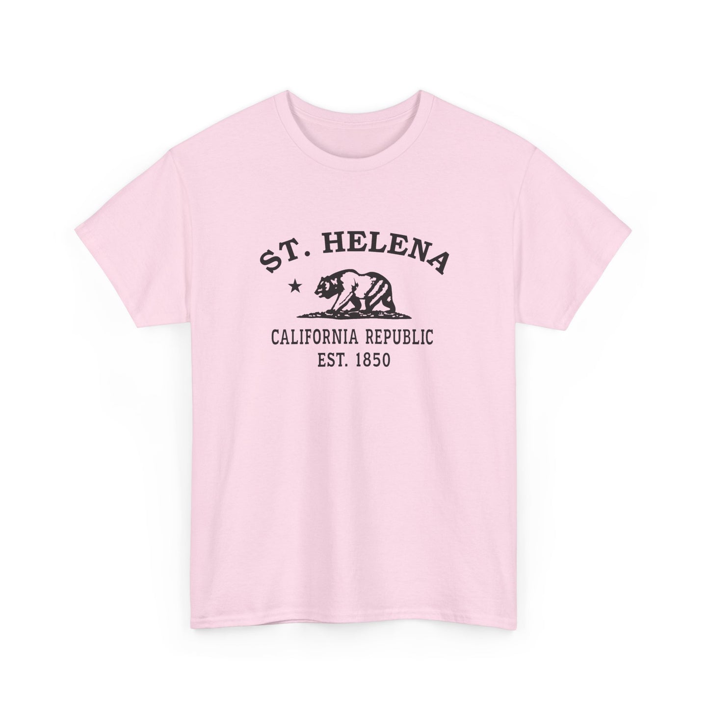 St Helena California Vintage Retro Unisex Heavy Cotton Tee - Black Logo