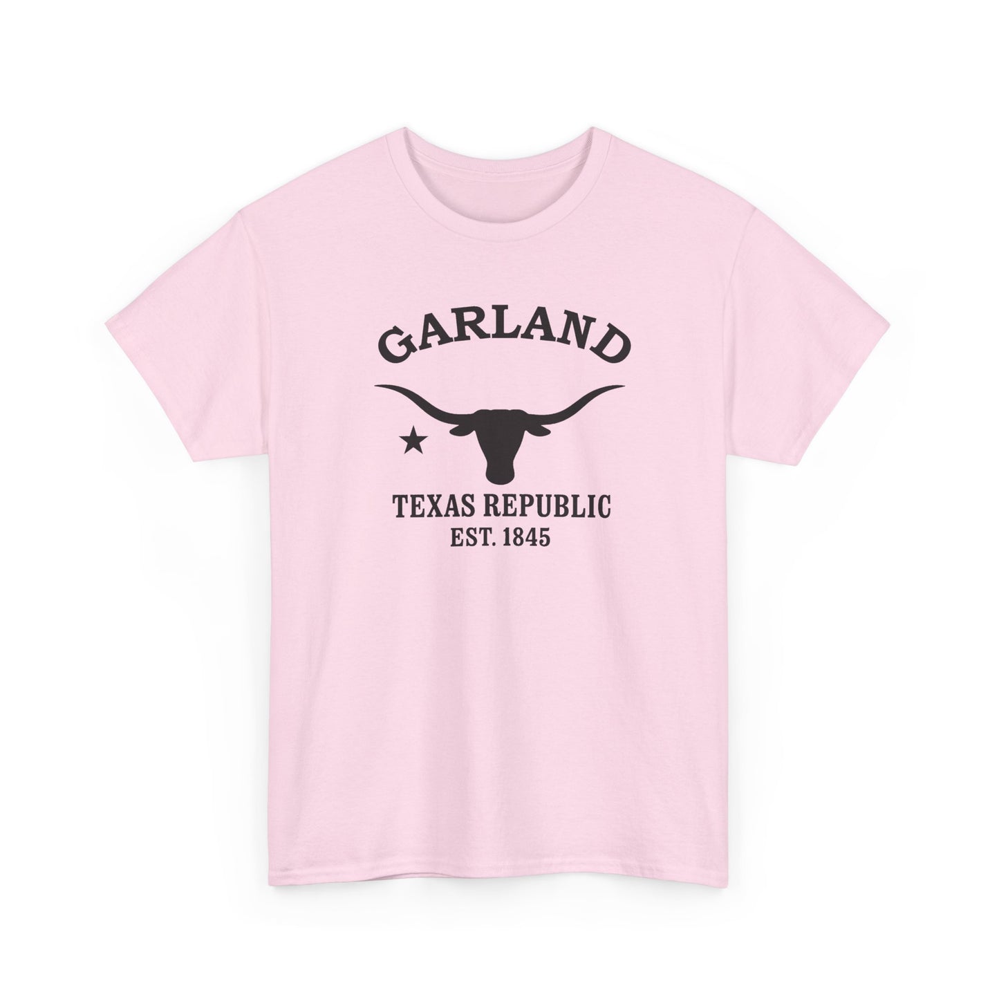 Garland Texas Vintage Retro Unisex Heavy Cotton Tee - Black Logo