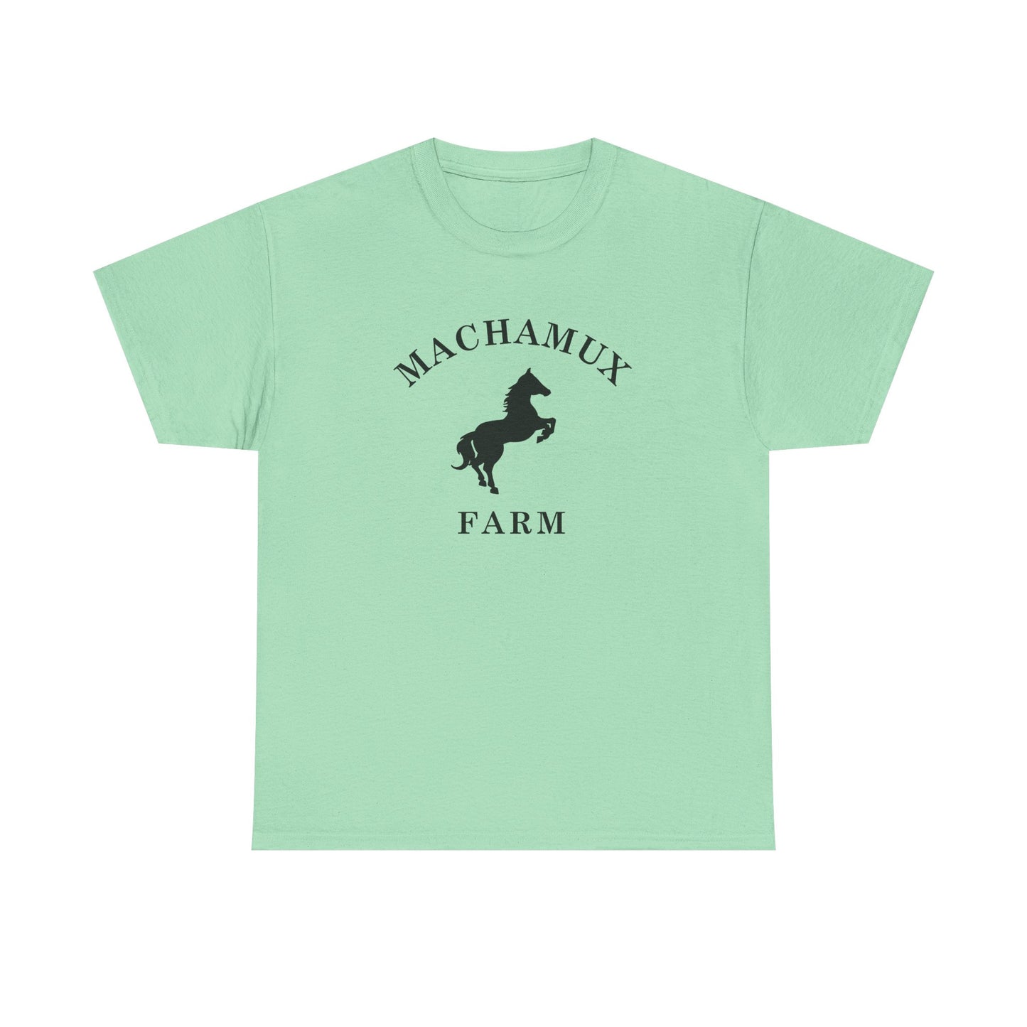 Machamux Farm Vintage Retro Unisex Heavy Cotton Tee - Black Logo
