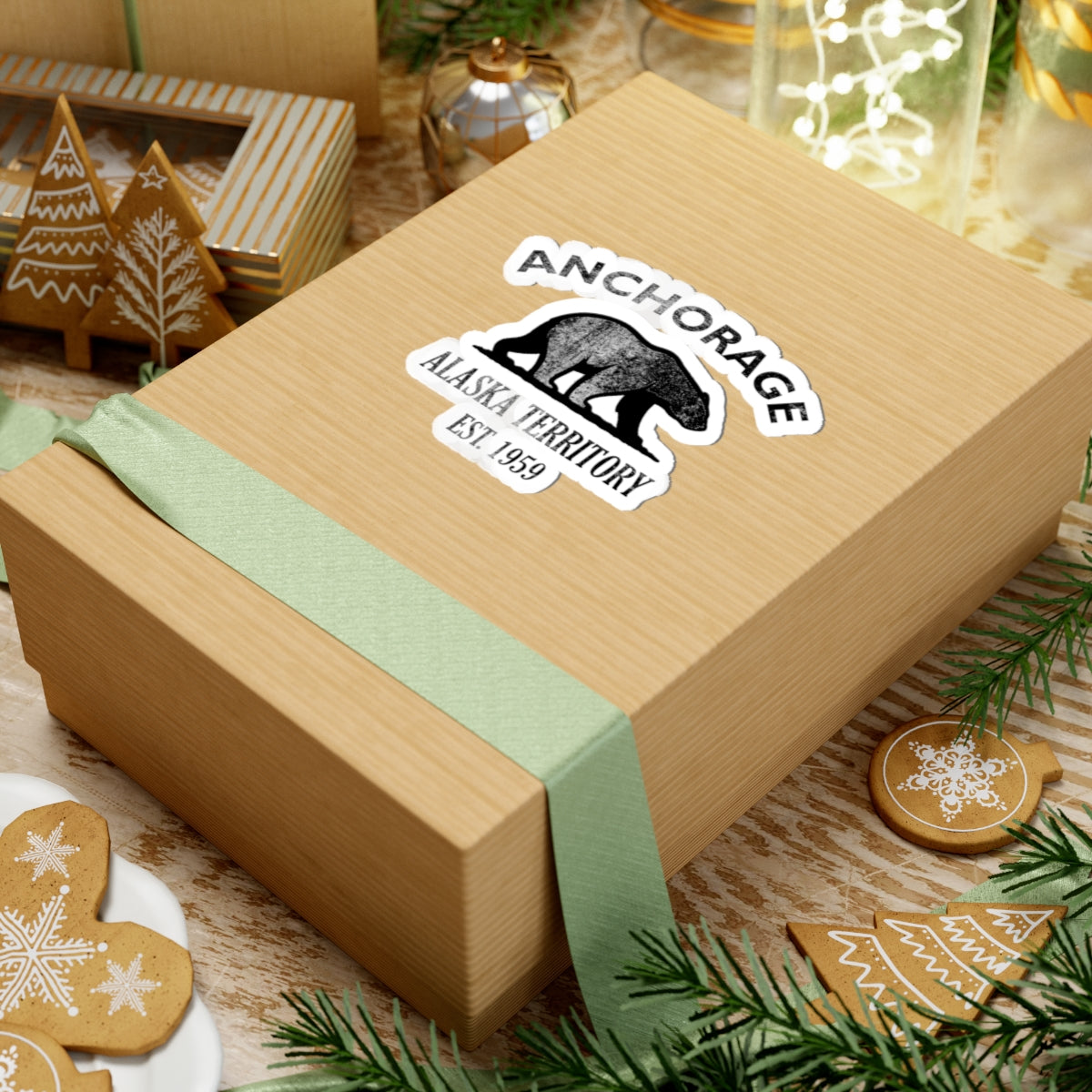 Anchorage Alaska Vintage Retro Vinyl Sticker - Black Logo