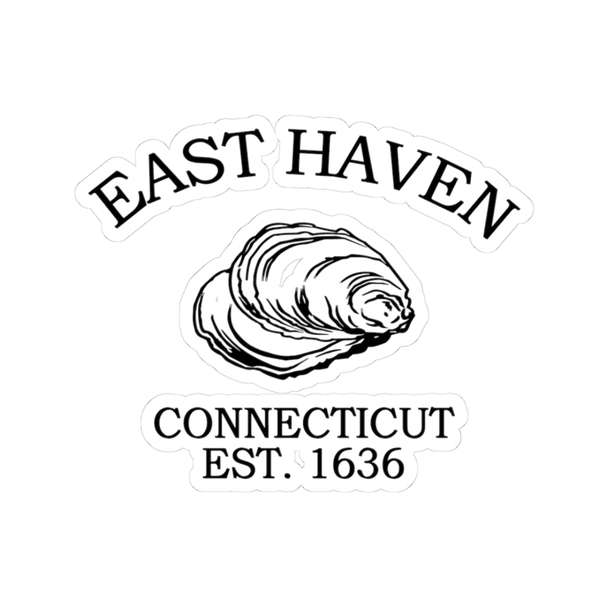 East Haven Connecticut Vintage Retro Vinyl Sticker - Black Logo