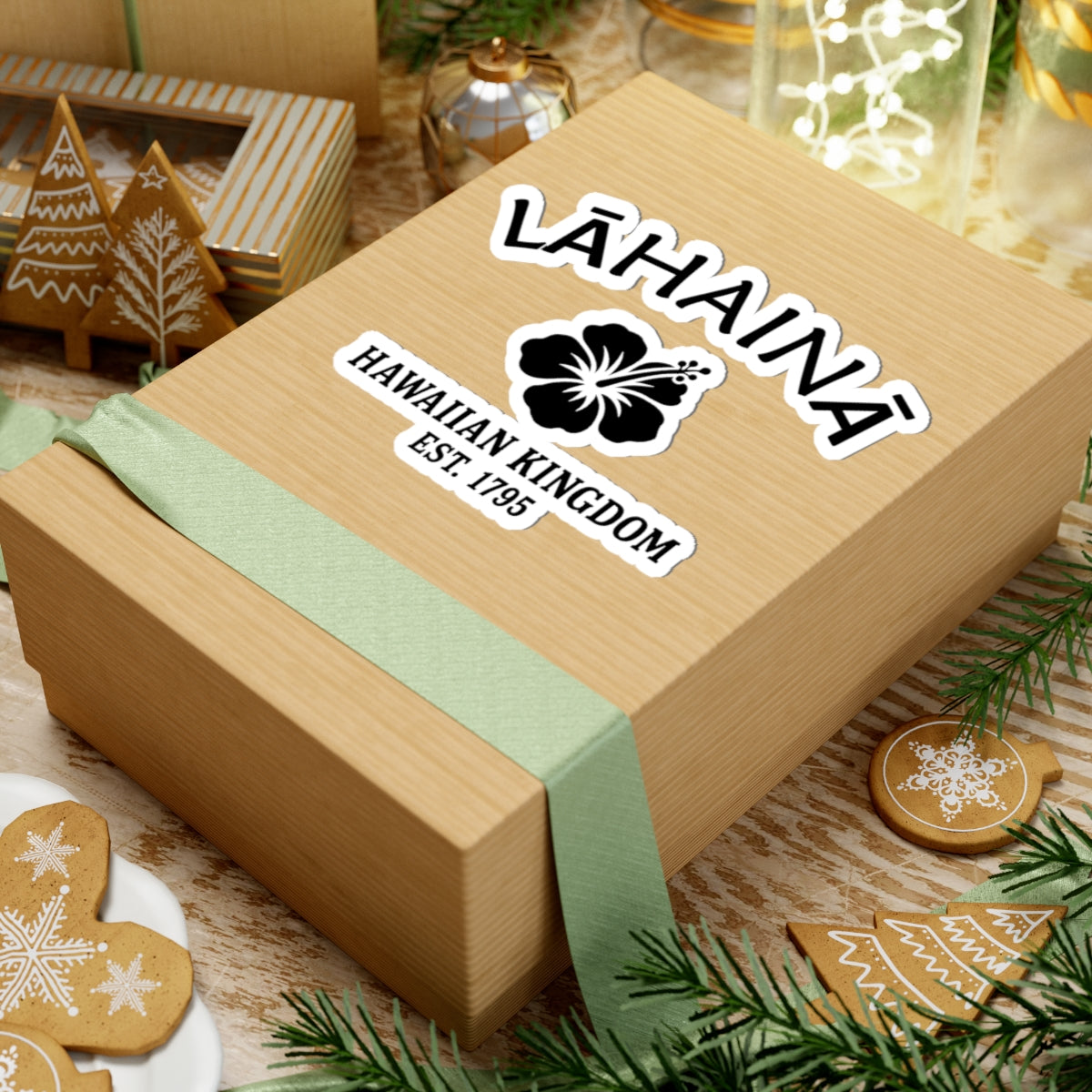 Lahaina Hawaii Vintage Retro Vinyl Sticker - Black Logo