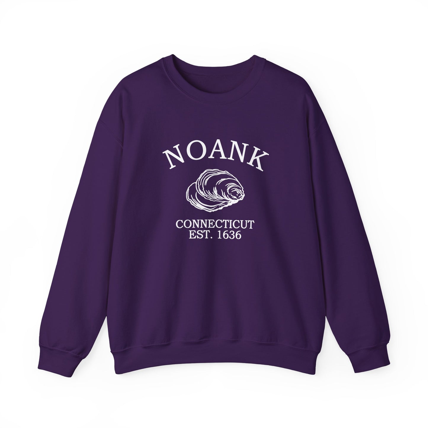 Noank Connecticut Vintage Retro Unisex Heavy Crewneck Sweatshirt - White Logo