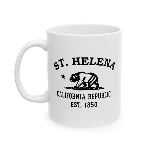 St Helena California Vintage Retro Ceramic Mug - Black Logo