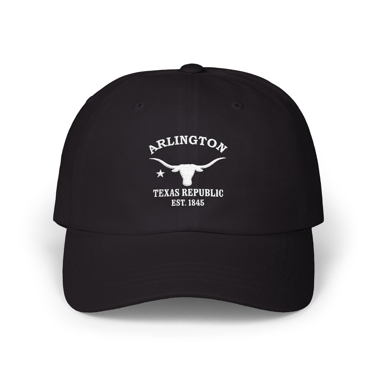 Arlington Texas Vintage Retro Embroidered Cotton Cap - White Logo