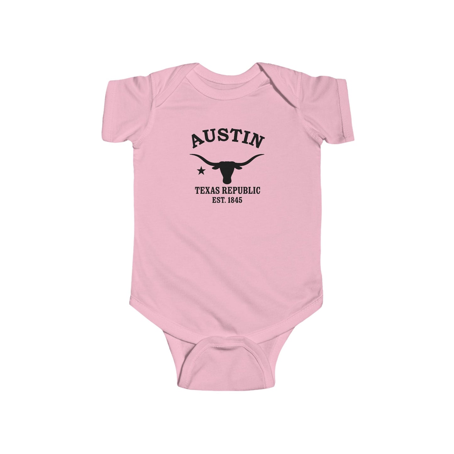 Austin Texas Vintage Retro Cotton Jersey Baby Bodysuit - Black Logo