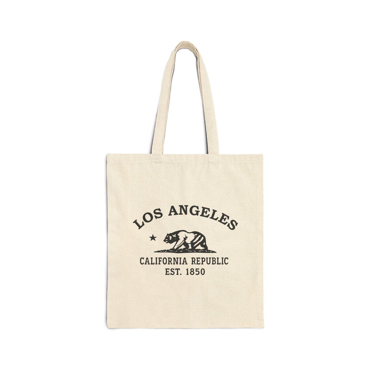 Los Angeles California Vintage Retro Cotton Canvas Tote Bag - Black Logo