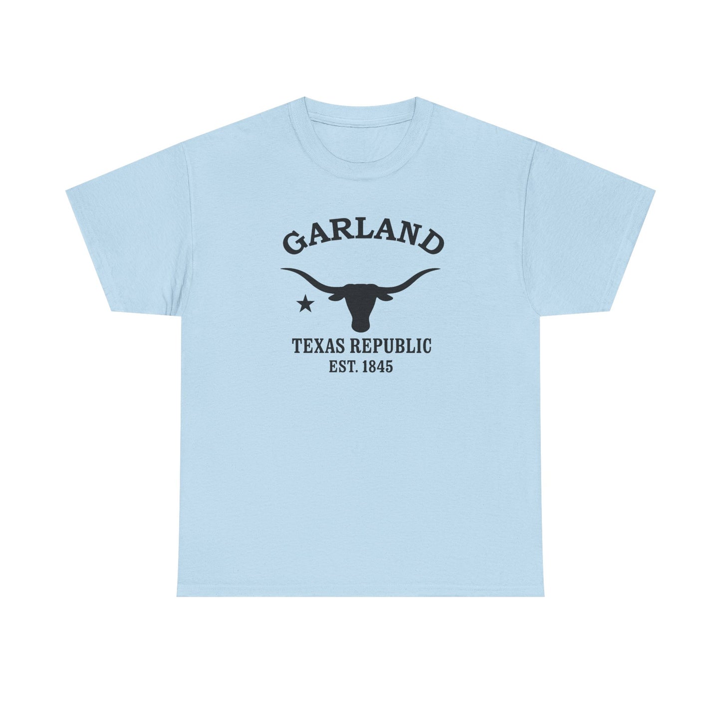 Garland Texas Vintage Retro Unisex Heavy Cotton Tee - Black Logo