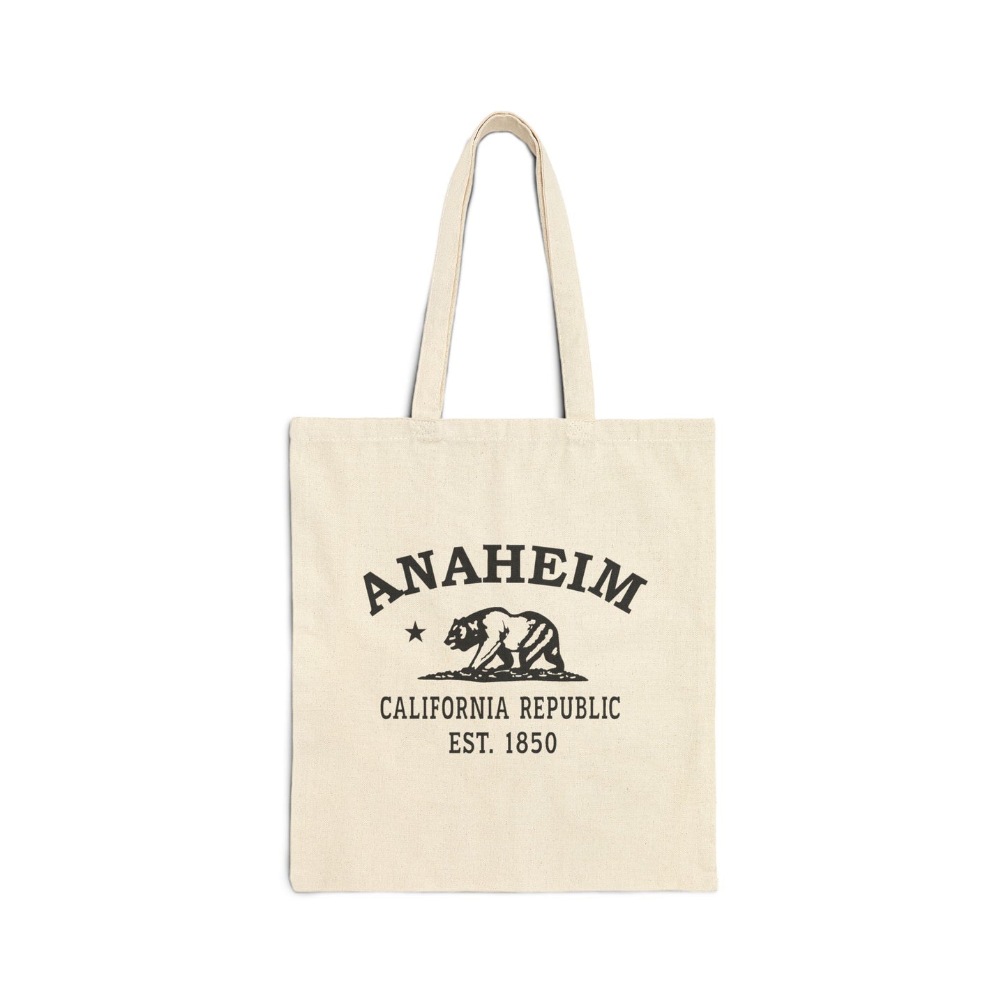 Anaheim California Vintage Retro Cotton Canvas Tote Bag - Black Logo