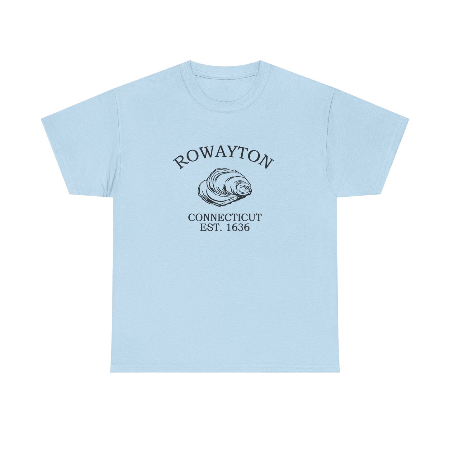 Rowayton Connecticut Vintage Retro Unisex Heavy Cotton Tee - Black Logo