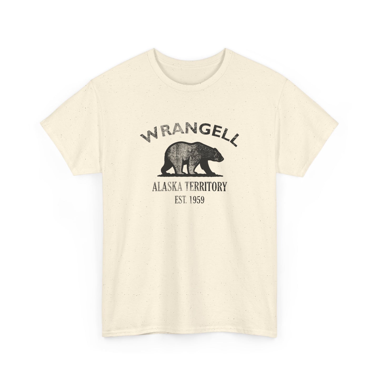 Wrangell Alaska Vintage Retro Unisex Heavy Cotton Tee - Black Logo