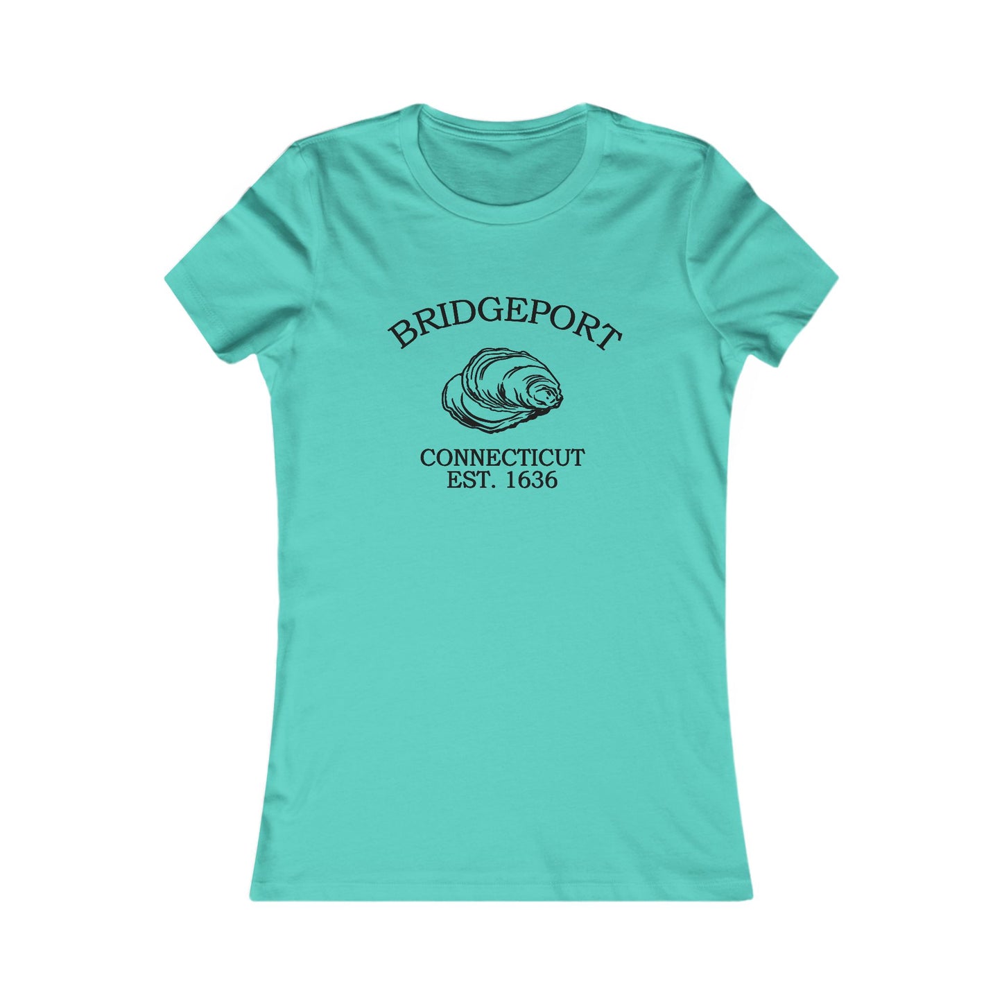 Bridgeport Connecticut Vintage Retro Womens Fitted Ringspun Cotton Tee - Black Logo