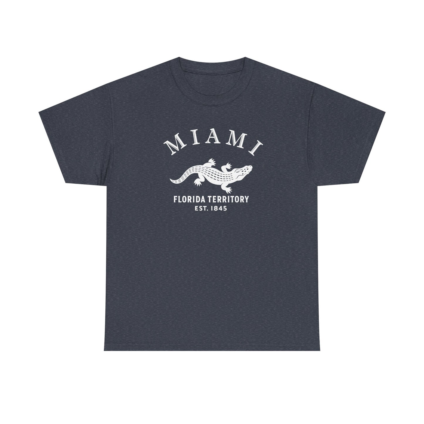Miami Florida Vintage Retro Unisex Heavy Cotton Tee - White Logo