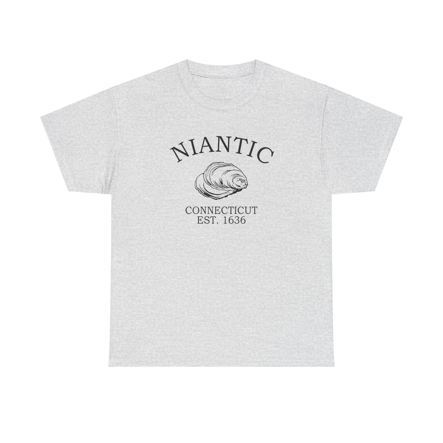 Niantic Connecticut Vintage Retro Unisex Heavy Cotton Tee - Black Logo
