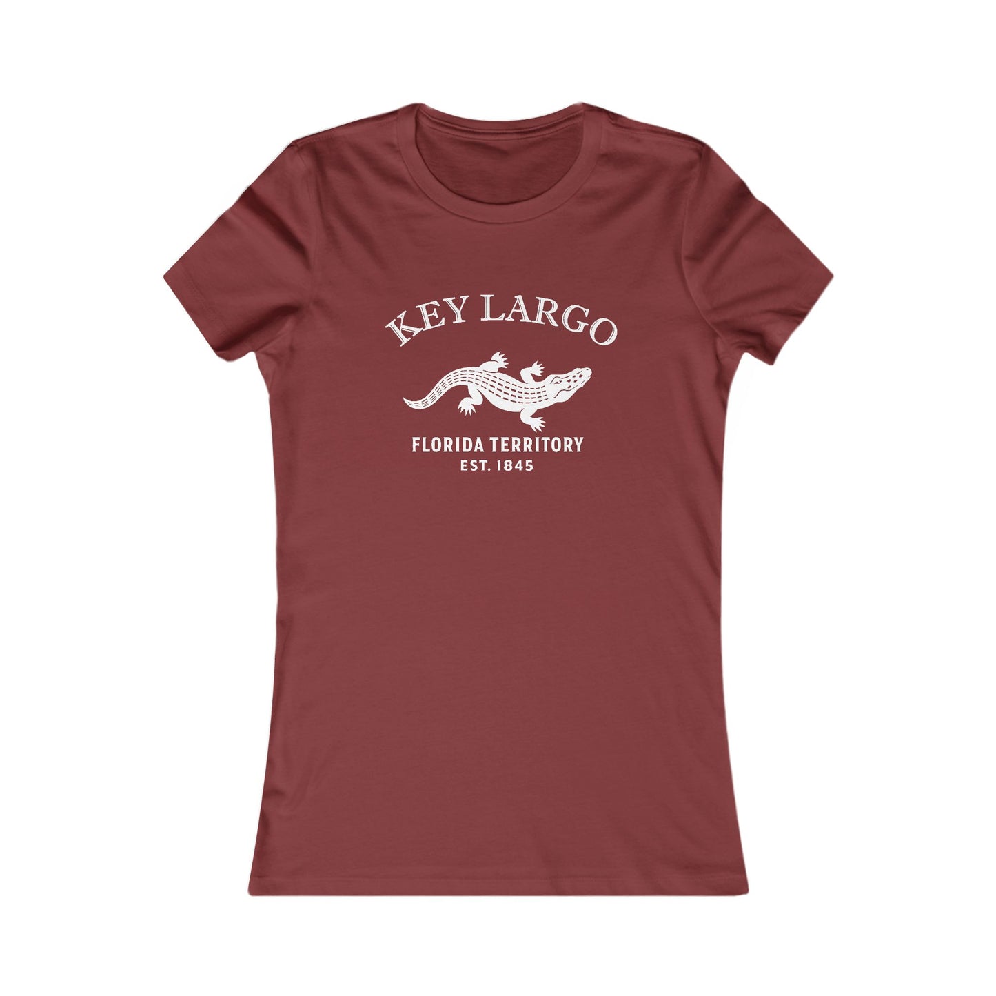 Key Largo Florida Vintage Retro Womens Fitted Ringspun Cotton Tee - White Logo