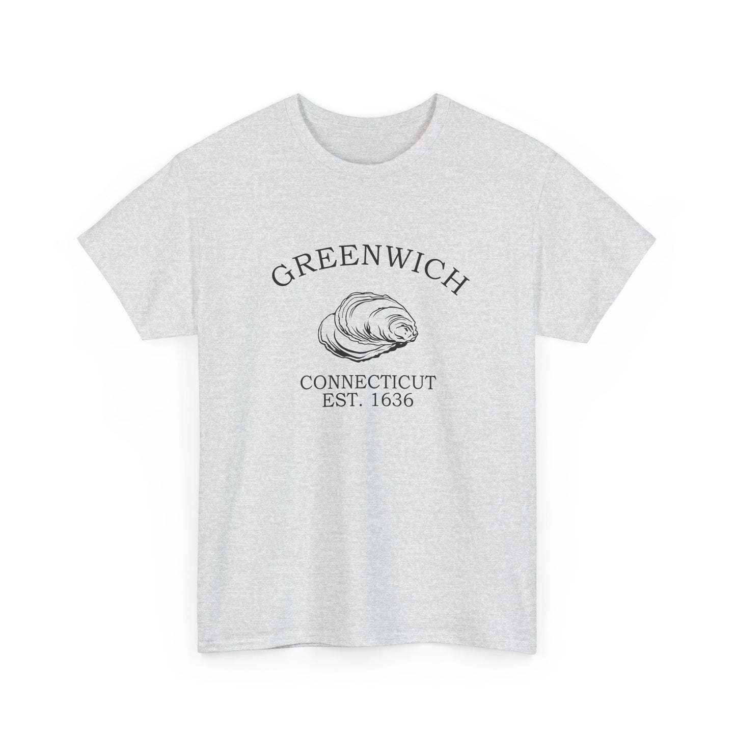 Greenwich Connecticut Vintage Retro Unisex Heavy Cotton Tee - Black Logo
