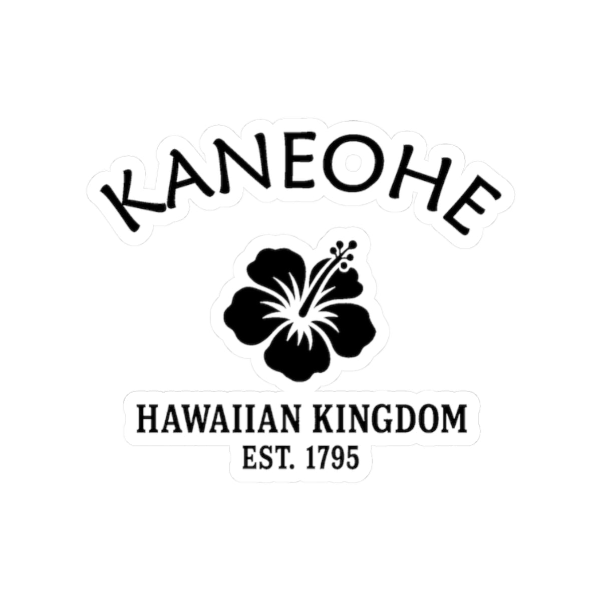Kaneohe Hawaii Vintage Retro Vinyl Sticker - Black Logo