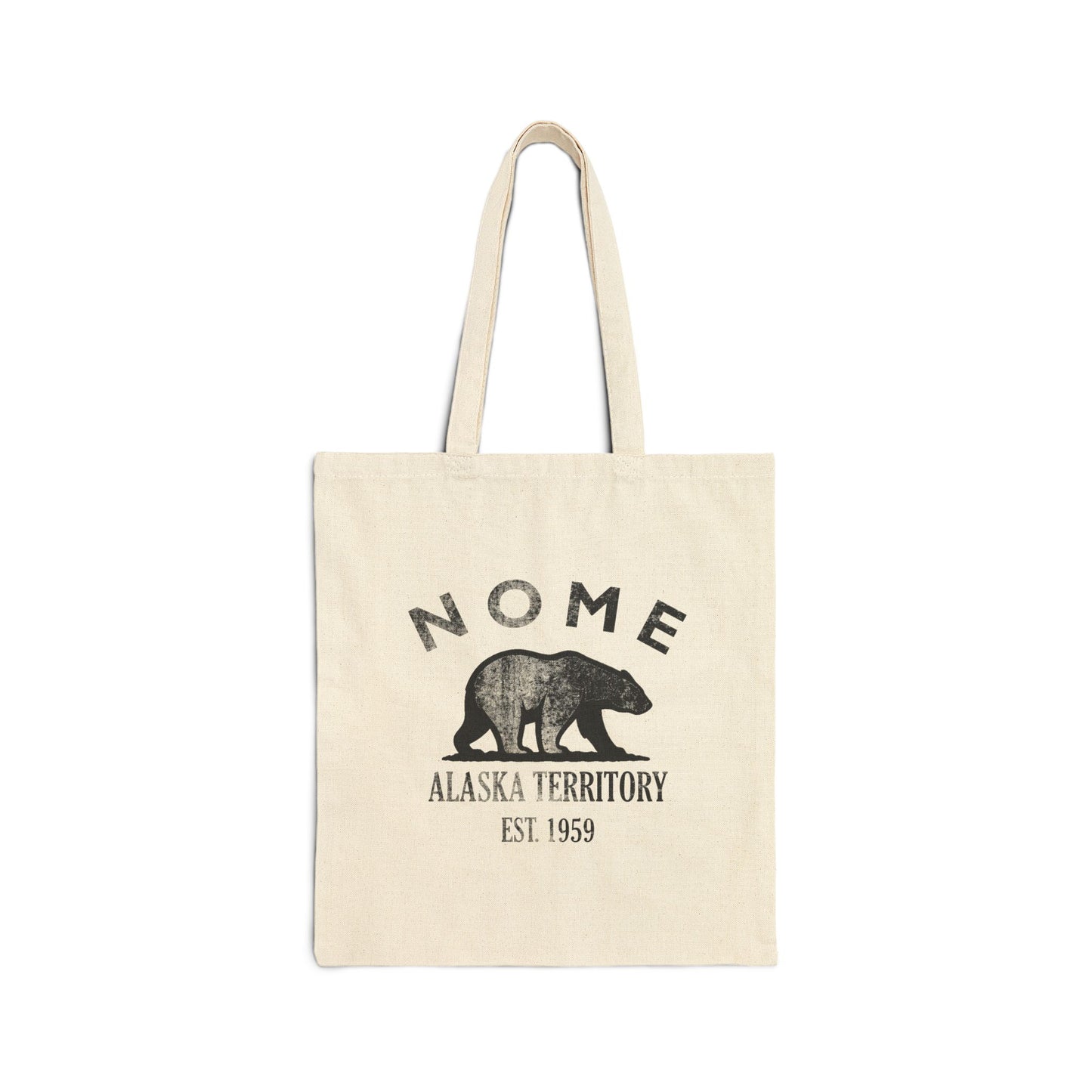Nome Alaska Vintage Retro Cotton Canvas Tote Bag - Black Logo