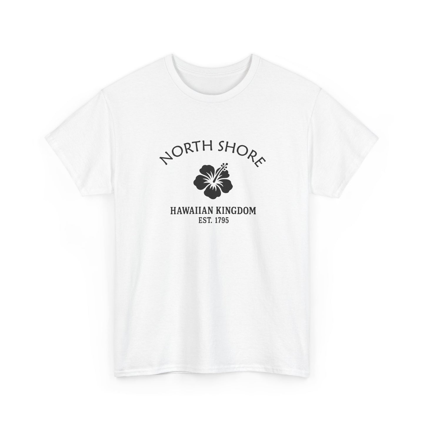 North Shore Hawaii Vintage Retro Unisex Heavy Cotton Tee - Black Logo