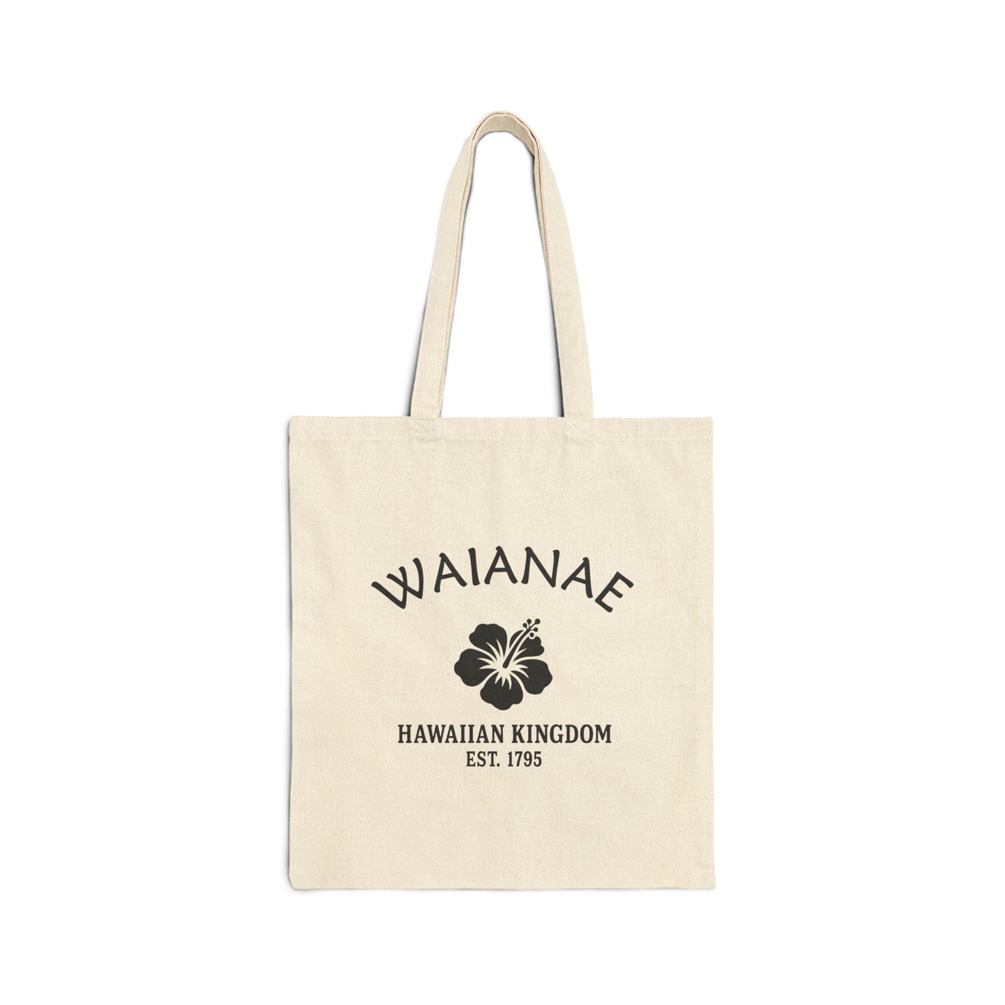 Waianae Hawaii Vintage Retro Cotton Canvas Tote Bag - Black Logo