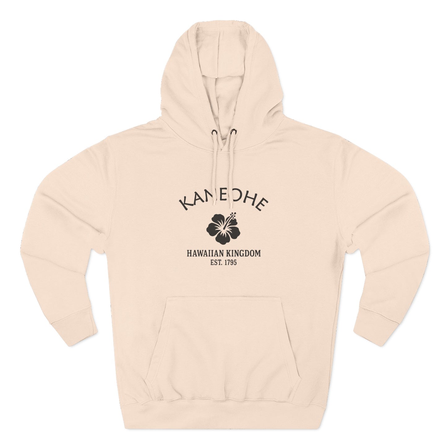 Kaneohe Hawaii Vintage Retro Unisex Heavy Cotton Hoodie - Black Logo