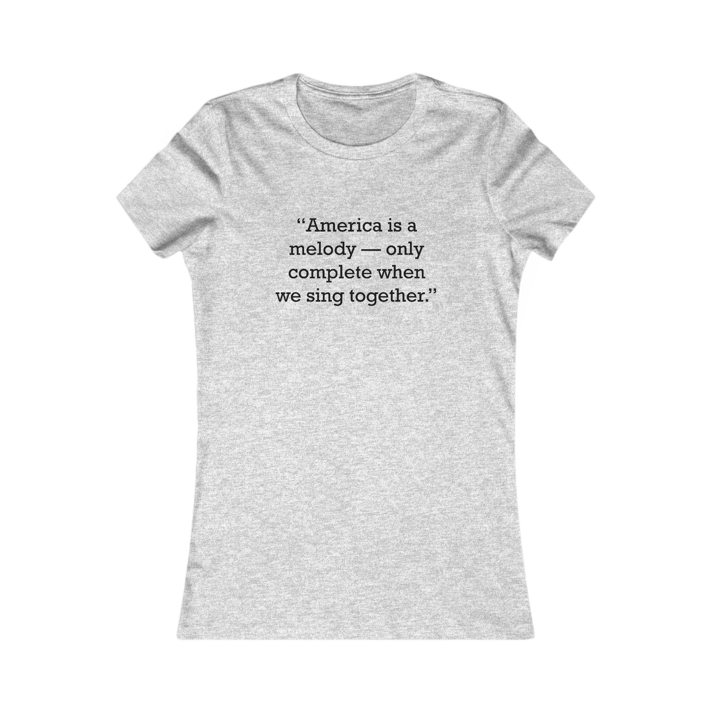 Quote 33 America-Is-A Ringspun Cotton Fitted Vintage Retro Womens Tee - Black Logo