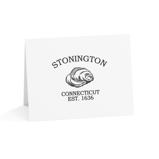Stonington Connecticut Vintage Retro Thank You Card Set - Black Logo