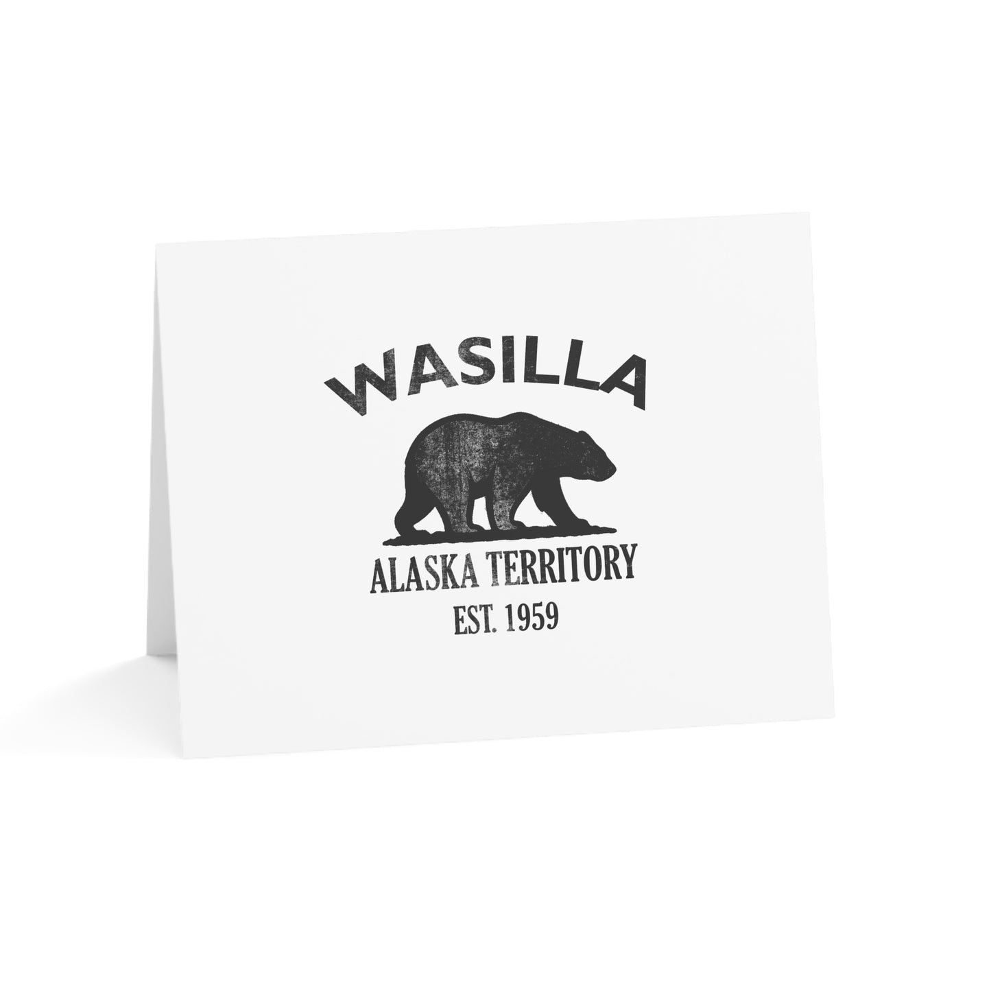 Wasilla Alaska Vintage Retro Thank You Card Set - Black Logo