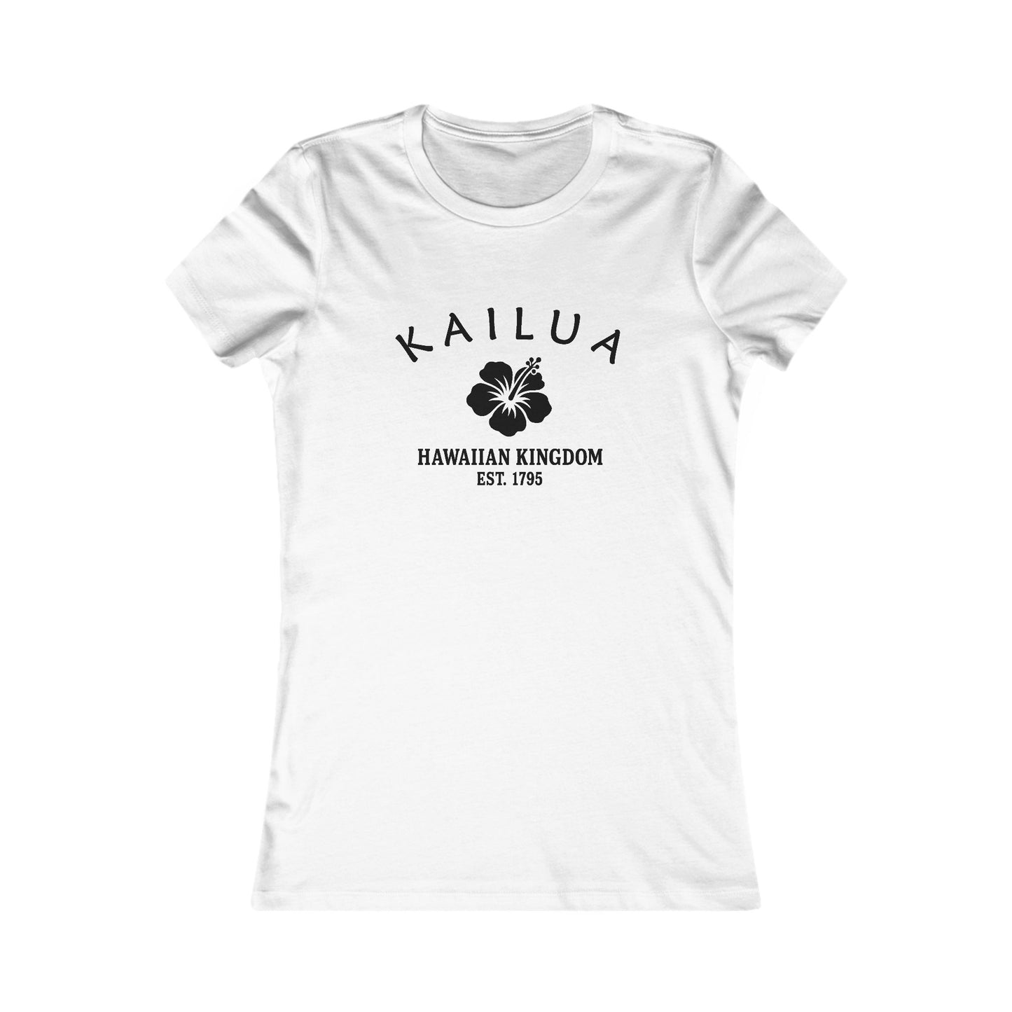 Kailua Hawaii Vintage Retro Womens Fitted Ringspun Cotton Tee - Black Logo