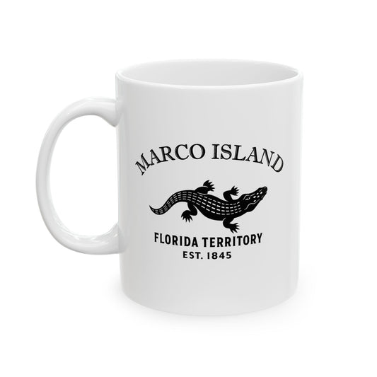 Marco Island Florida Vintage Retro Ceramic Mug - Black Logo