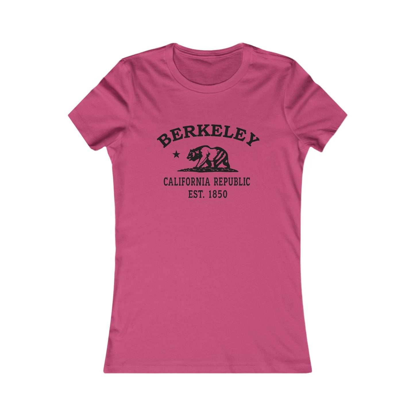 Berkeley California Ringspun Cotten Fitted Vintage Retro Womens Tee - Black Logo