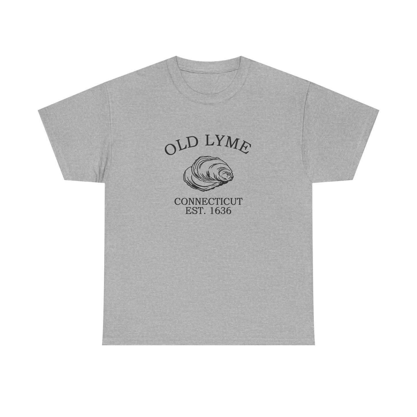 Old Lyme Connecticut Vintage Retro Unisex Heavy Cotton Tee - Black Logo