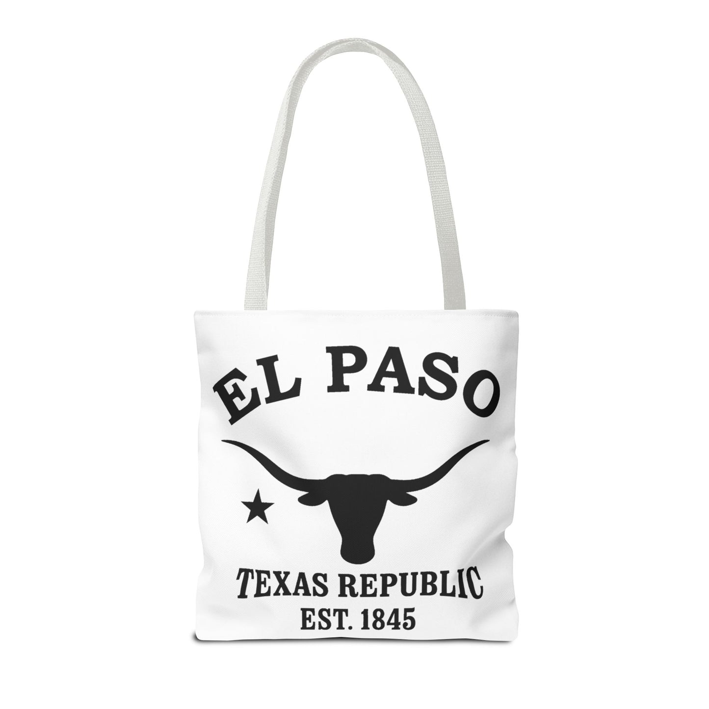 El Paso Texas Vintage Retro Light Canvas Tote - Black Logo