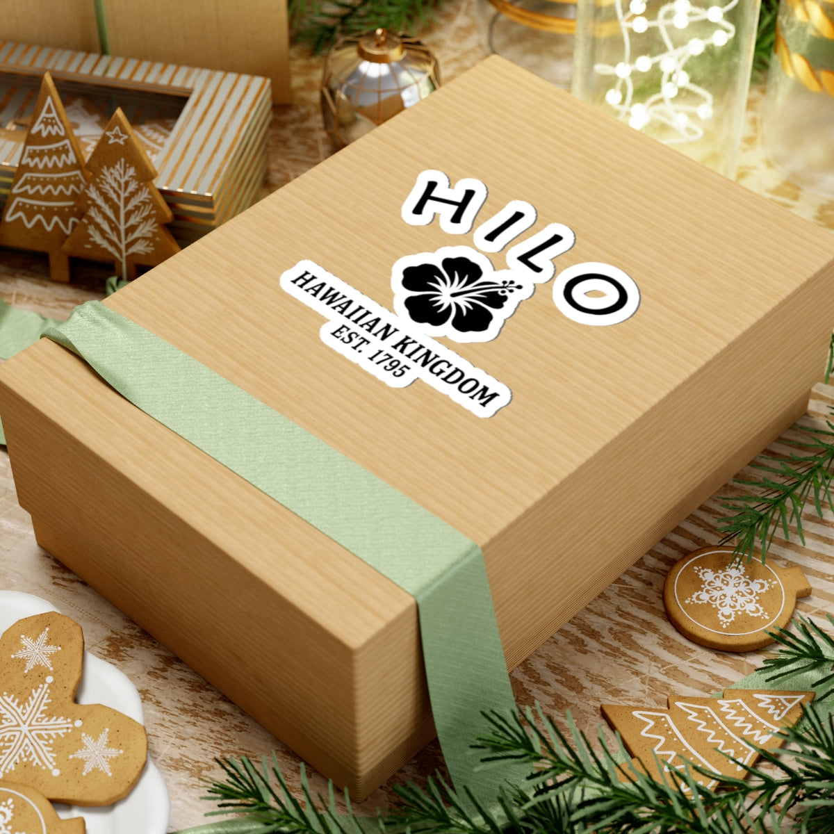 Hilo Hawaii Vintage Retro Vinyl Sticker - Black Logo