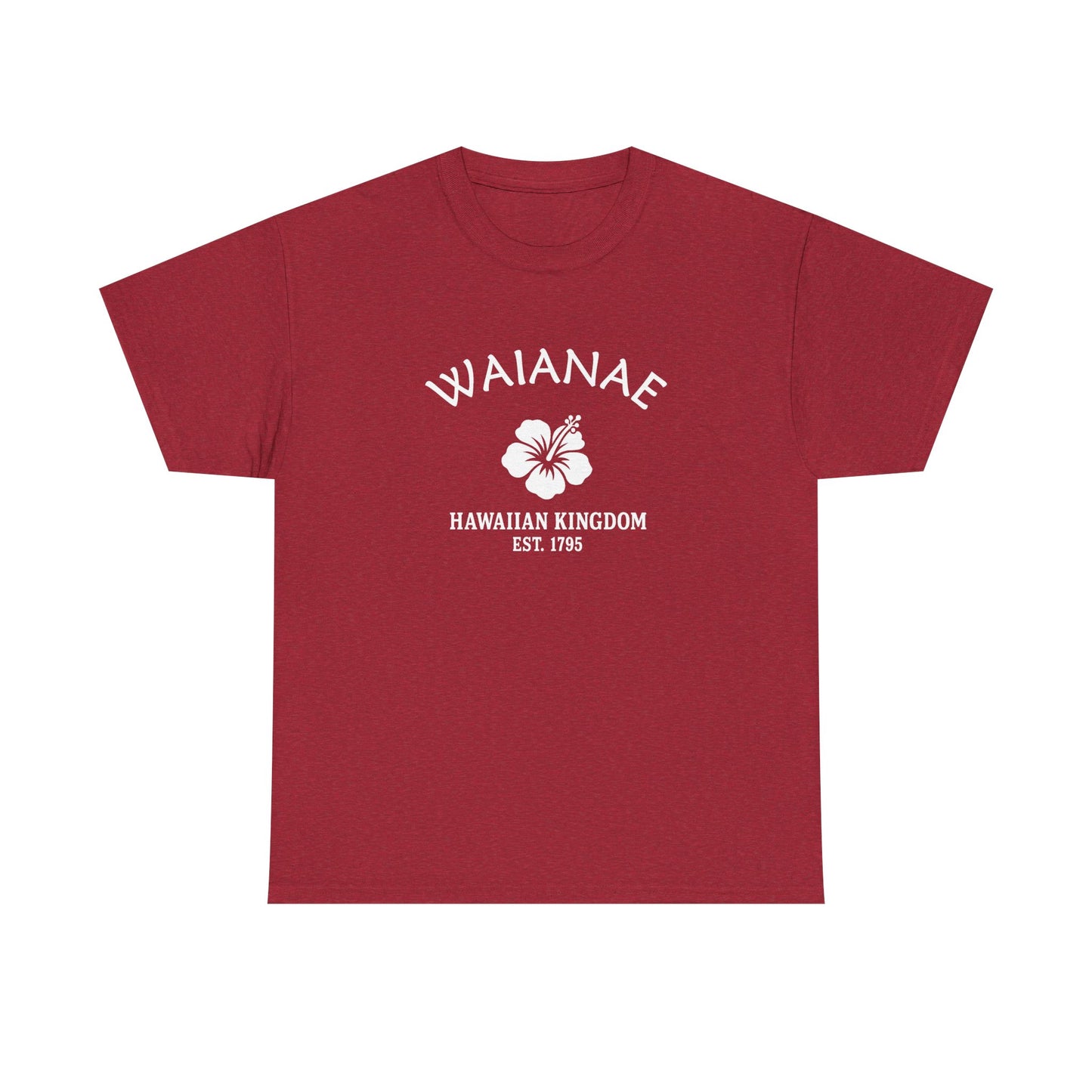 Waianae Hawaii Vintage Retro Unisex Heavy Cotton Tee - White Logo