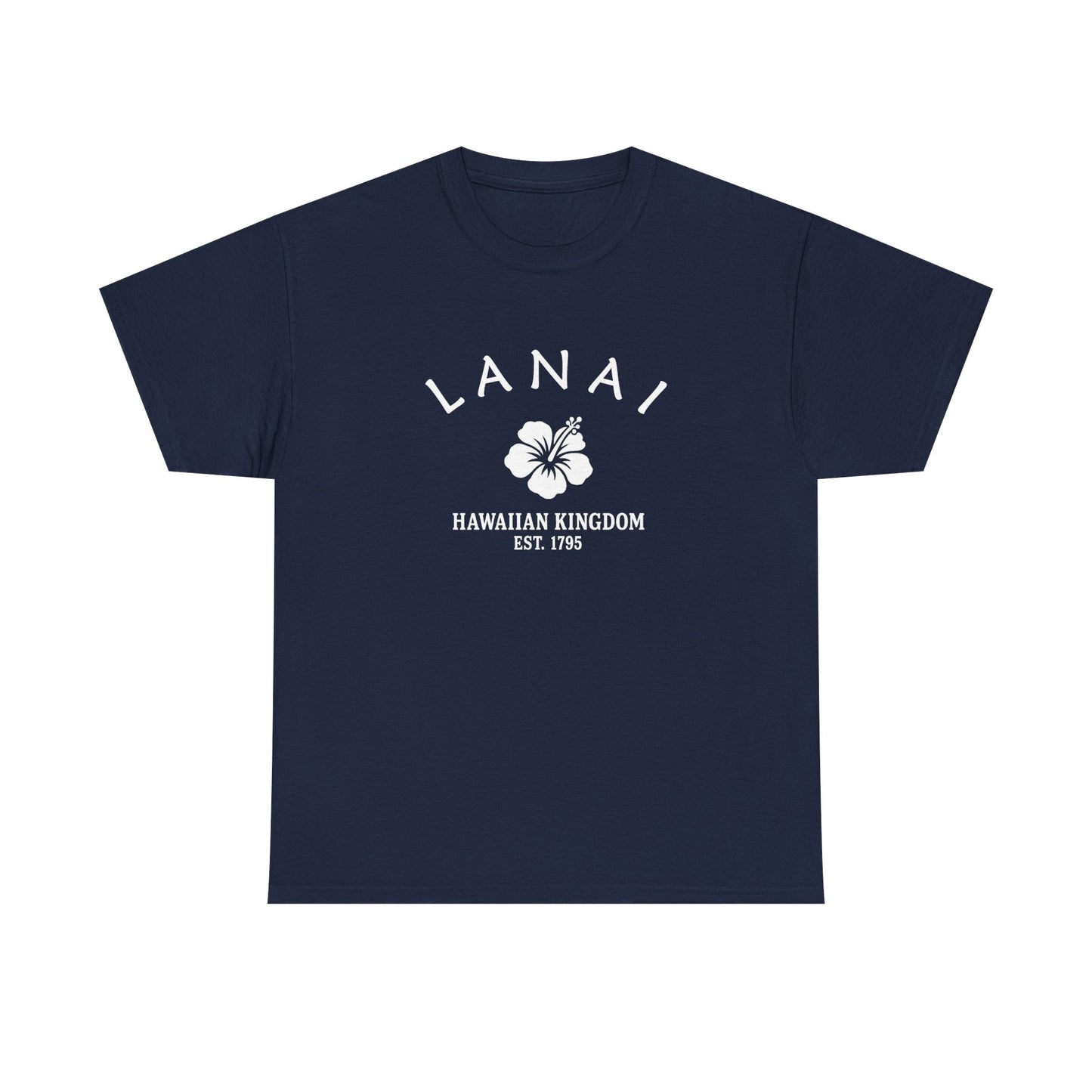 Lanai Hawaii Vintage Retro Unisex Heavy Cotton Tee - White Logo