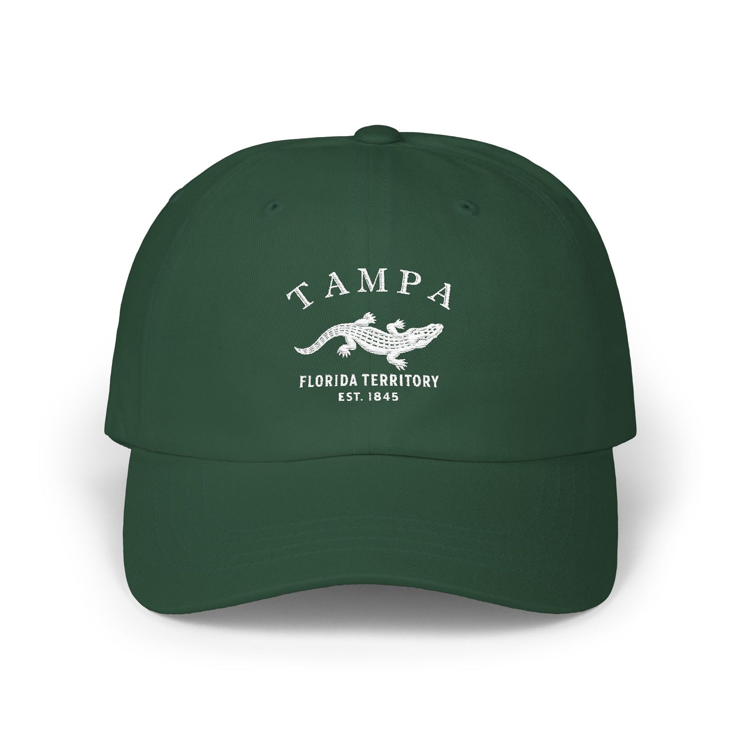 Tampa Florida Vintage Retro Embroidered Cotton Cap - White Logo
