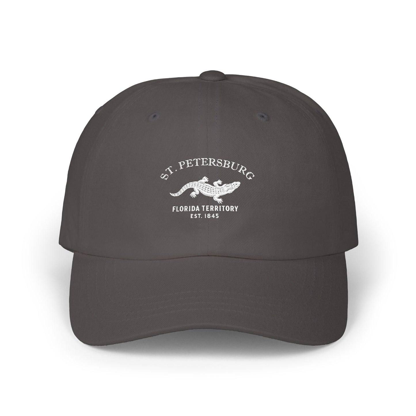 St Petersburg Florida Vintage Retro Embroidered Cotton Cap - White Logo