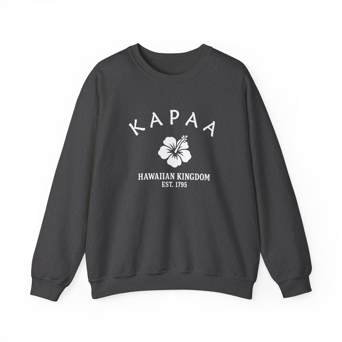 Kapaa Hawaii Vintage Retro Unisex Heavy Crewneck Sweatshirt - White Logo