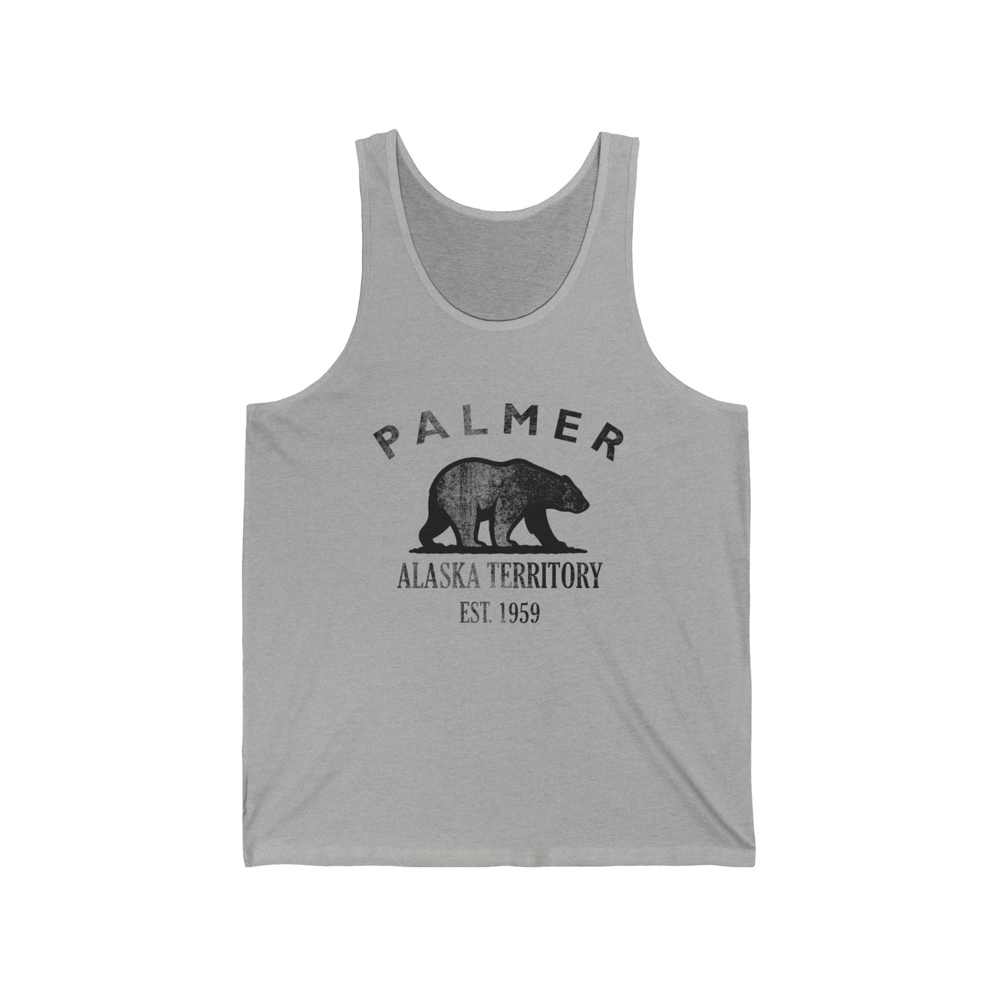 Palmer Alaska Unisex Cotton Jersey Tank Top - Black Logo