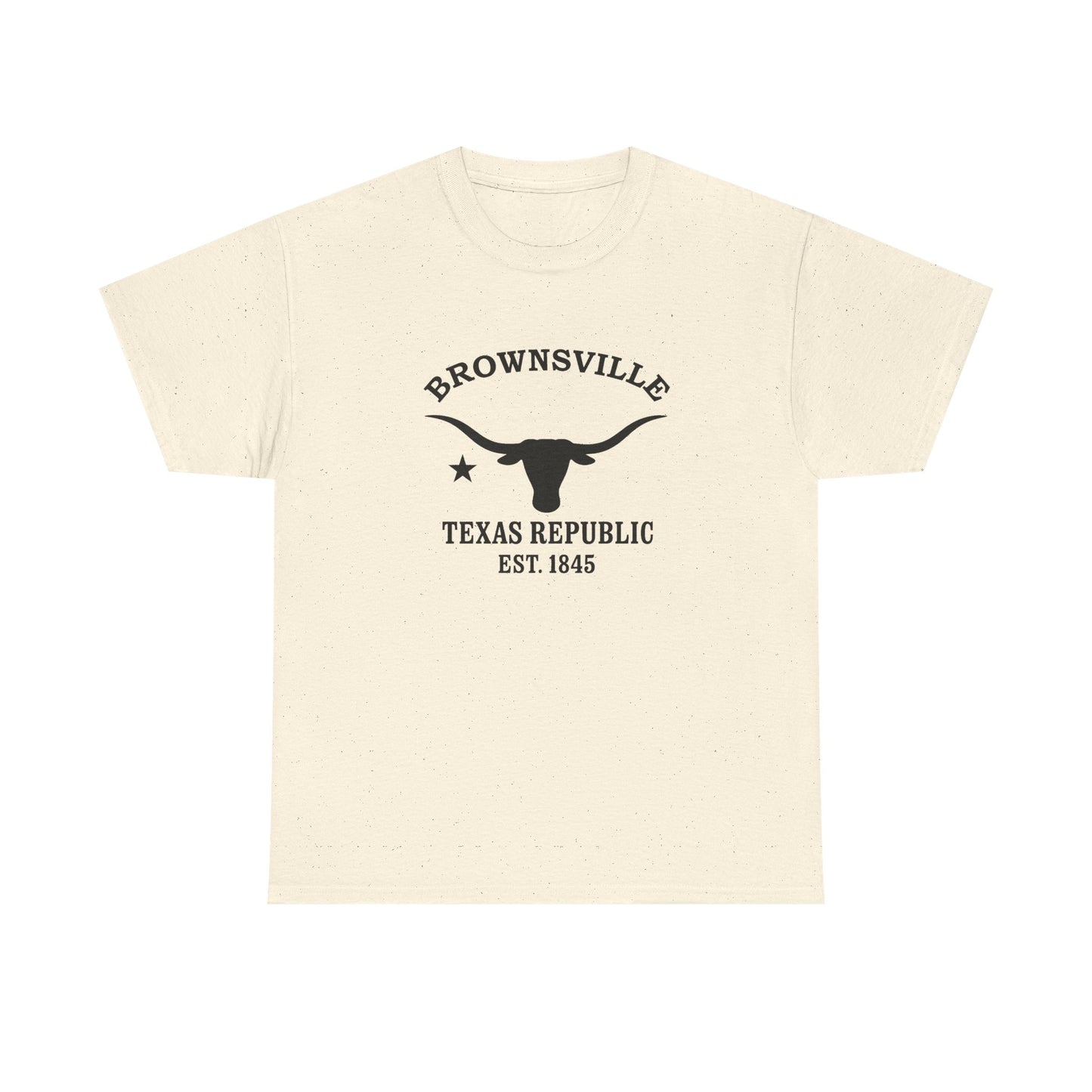 Brownsville Texas Vintage Retro Unisex Heavy Cotton Tee - Black Logo