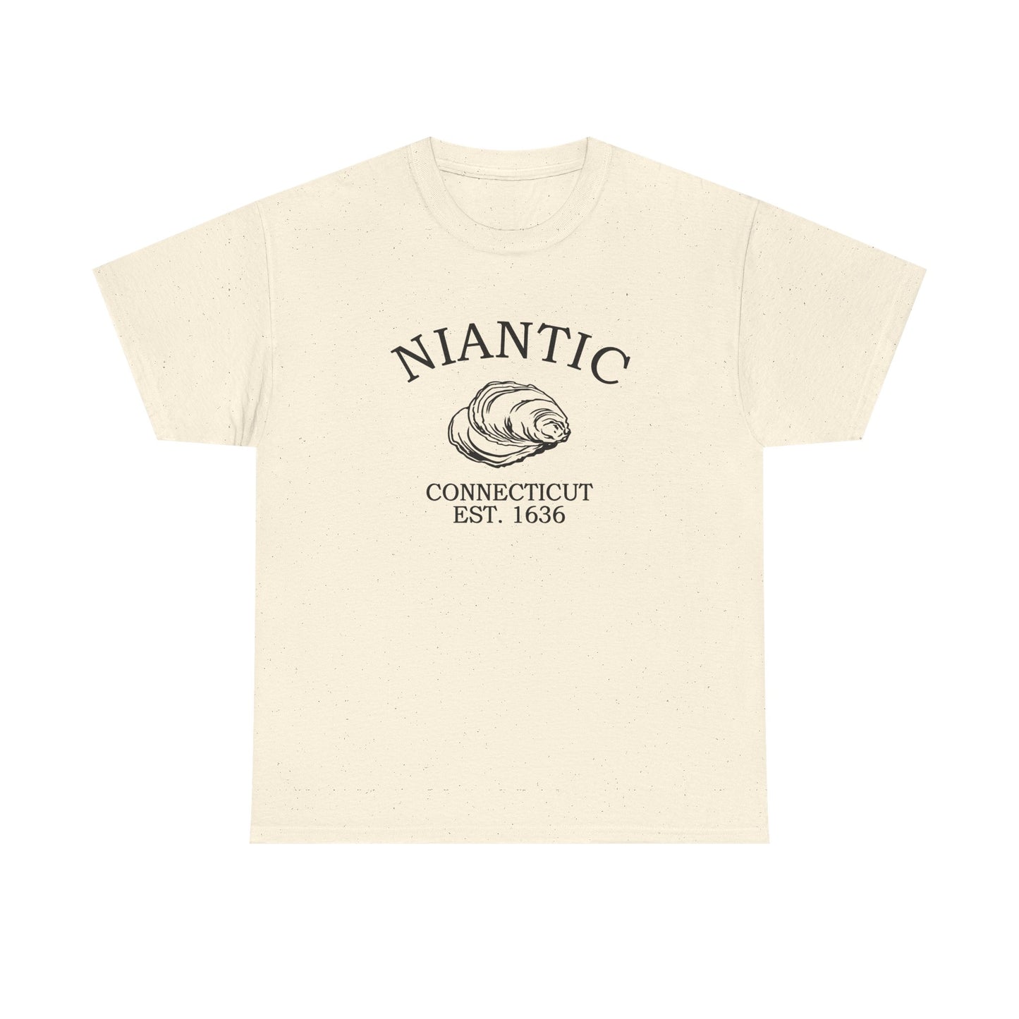Niantic Connecticut Vintage Retro Unisex Heavy Cotton Tee - Black Logo