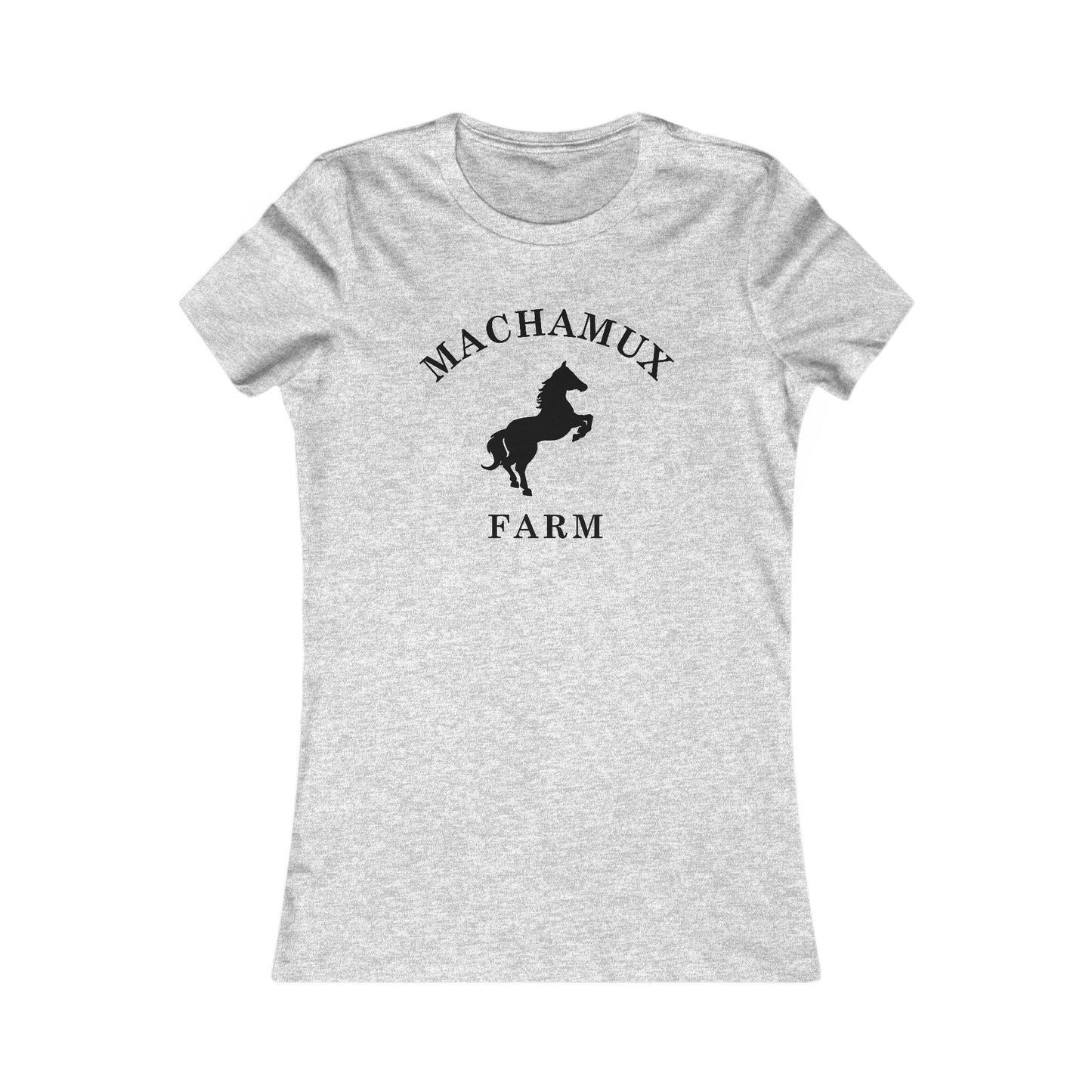 Machamux Farm Vintage Retro Womens Fitted Ringspun Cotton Tee - Black Logo