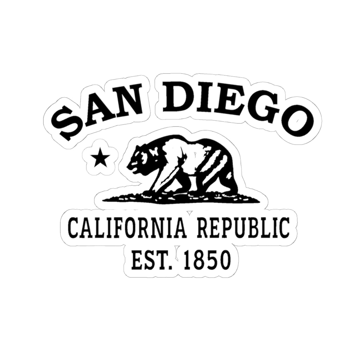 San Diego California Vintage Retro Vinyl Sticker - Black Logo
