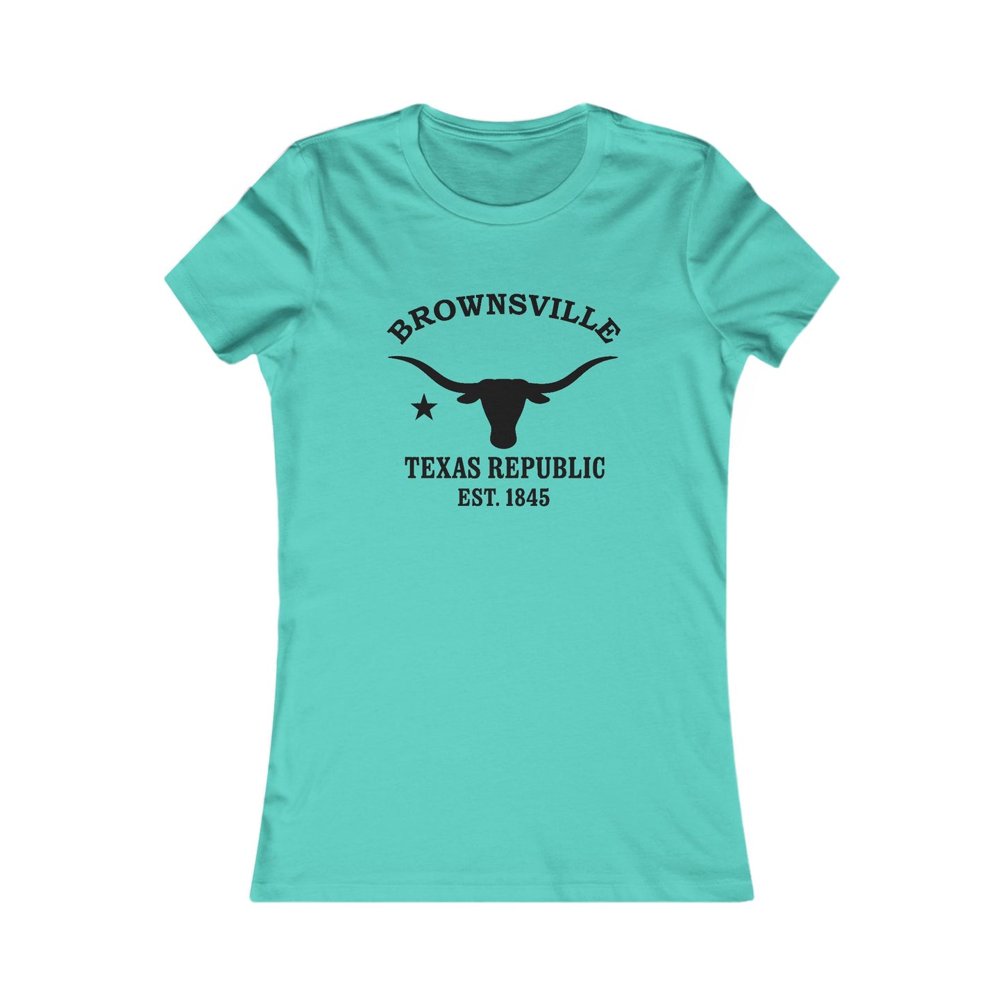 Brownsville Texas Ringspun Cotten Fitted Vintage Retro Womens Tee - Black Logo