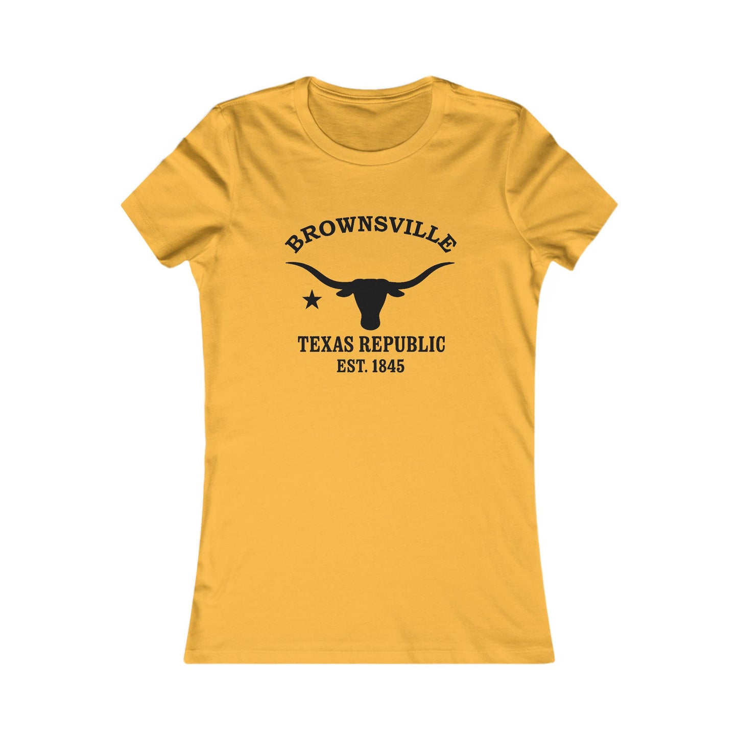 Brownsville Texas Ringspun Cotten Fitted Vintage Retro Womens Tee - Black Logo
