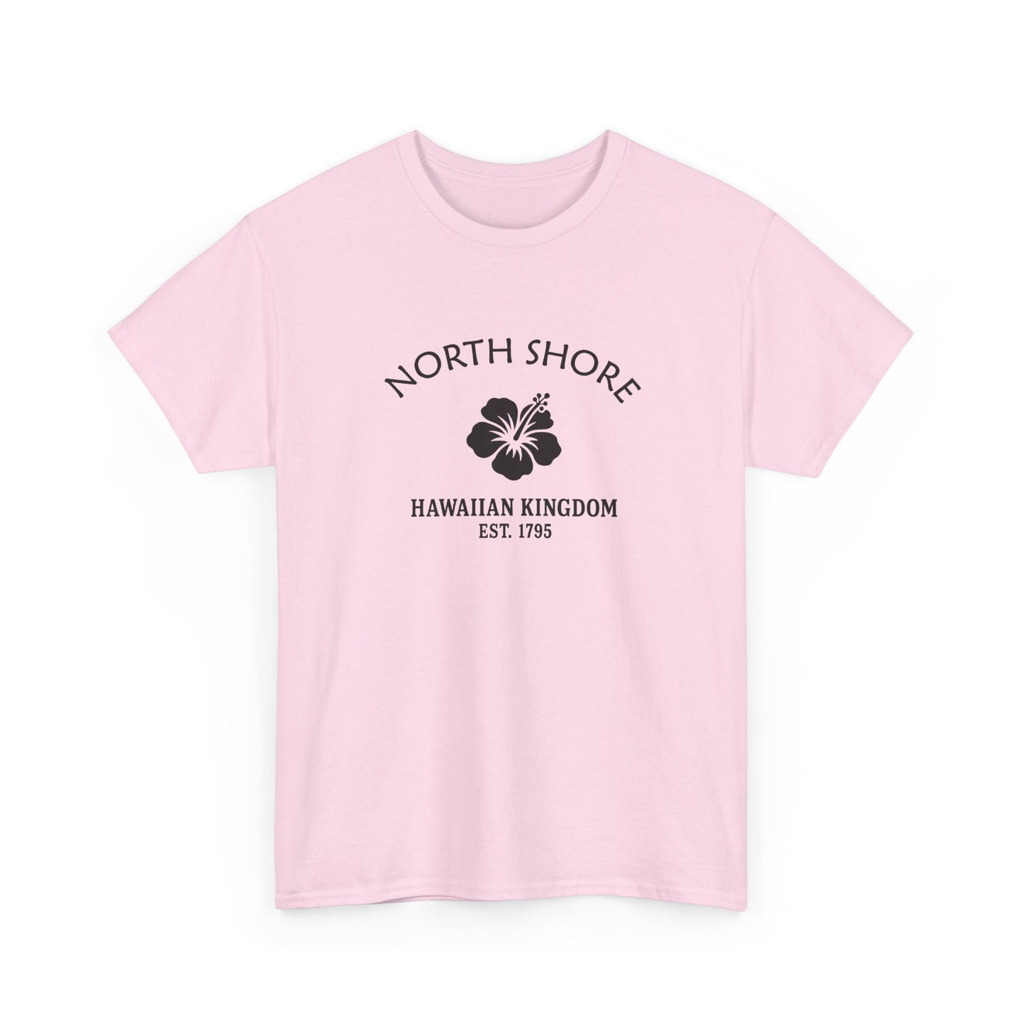 North Shore Hawaii Vintage Retro Unisex Heavy Cotton Tee - Black Logo